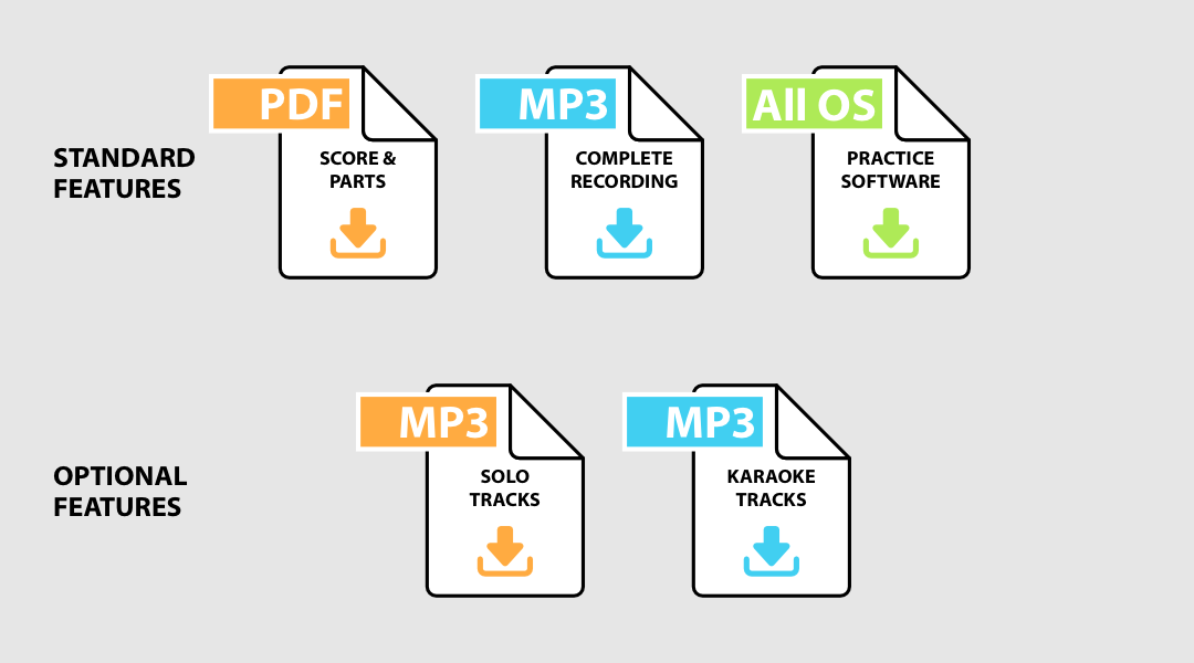 De aanvullende extra's bij onze slagwerkensemble bladmuziek