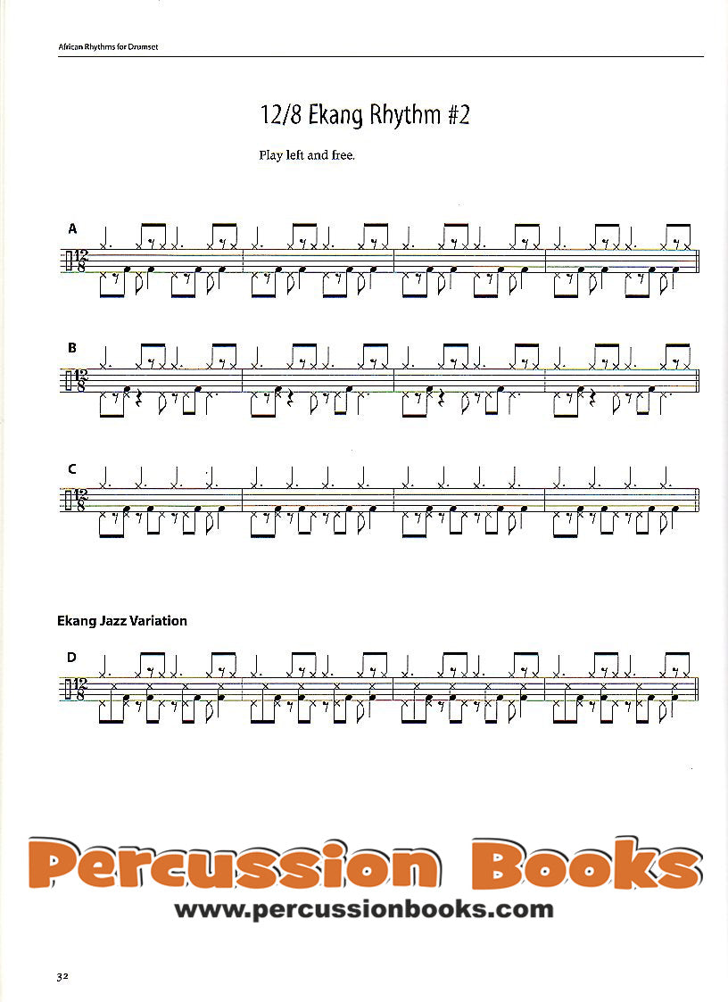 African Rhythms for Drumset Cover;African Rhythms for Drumset Sample 1;African Rhythms for Drumset Sample 2;African Rhythms for Drumset Sample 3