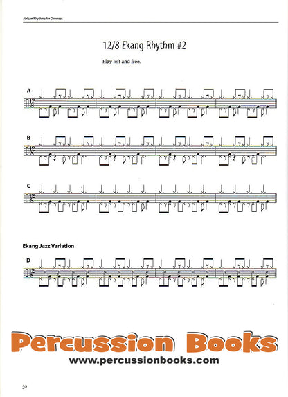 African Rhythms for Drumset Cover;African Rhythms for Drumset Sample 1;African Rhythms for Drumset Sample 2;African Rhythms for Drumset Sample 3