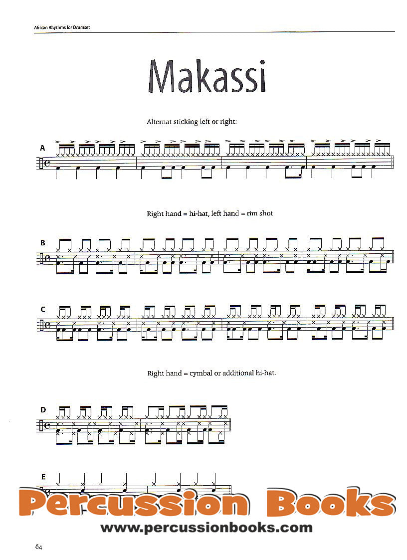 African Rhythms for Drumset Cover;African Rhythms for Drumset Sample 1;African Rhythms for Drumset Sample 2;African Rhythms for Drumset Sample 3
