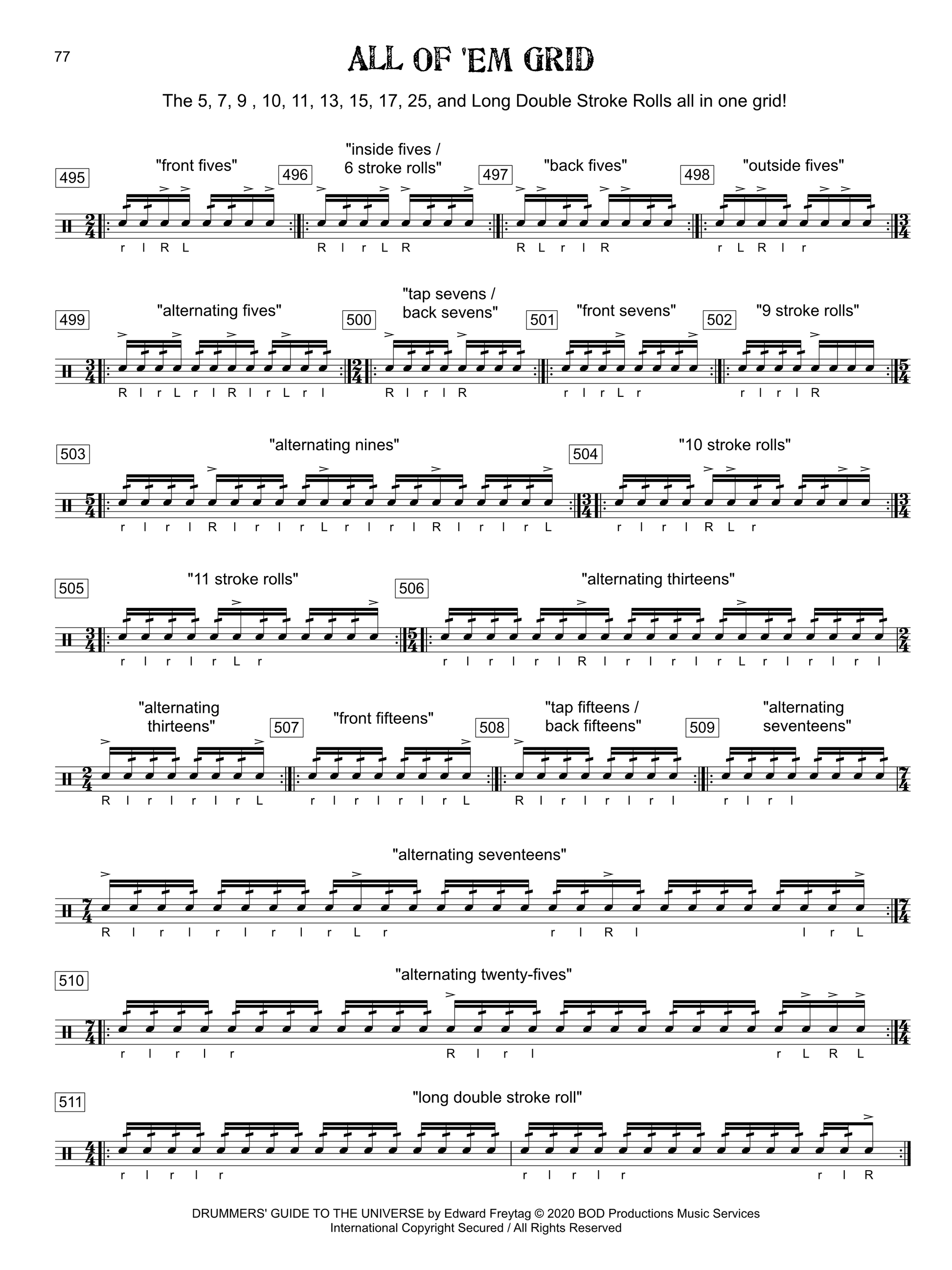 Drummers' Guide To The Universe Cover;Drummers' Guide To The Universe Sample 1;Drummers' Guide To The Universe Sample 2;Drummers' Guide To The Universe Sample 3;Drummers' Guide To The Universe Sample 4