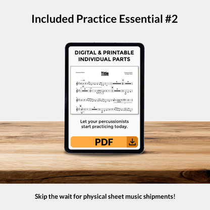 Let your percussionists start practicing today and skip the wait for sheet music shipments!