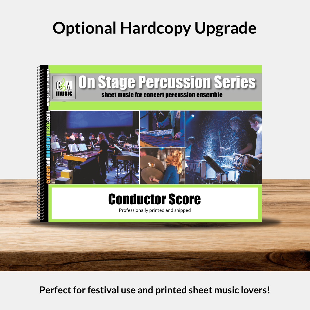 A professionally printed and shipped score is perfect for festival use and printed sheet music lovers!